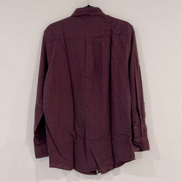 CHAPS Burgundy Red Long Sleeves Perfomance Flannel size Small in Rich Ruby - Picture 9 of 11